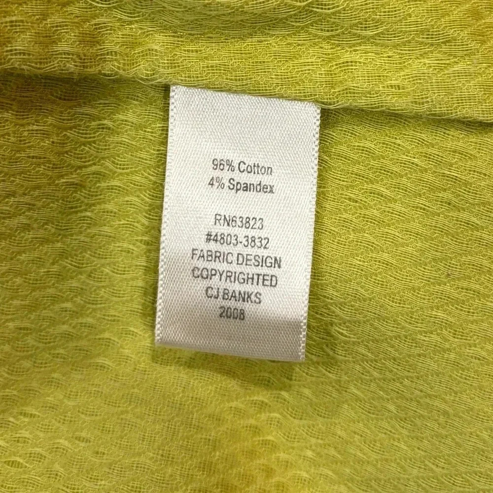 C.J. Banks Plus Size 1X Zippered Light Jacket. Light lime‎ green. - Picture 5 of 5